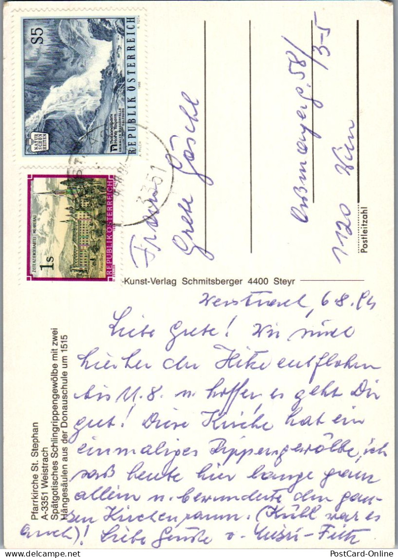 49773 - Niederösterreich - Weistrach , Pfarrkirche St. Stephan - Gelaufen 1994 - Kirchen Und Klöster