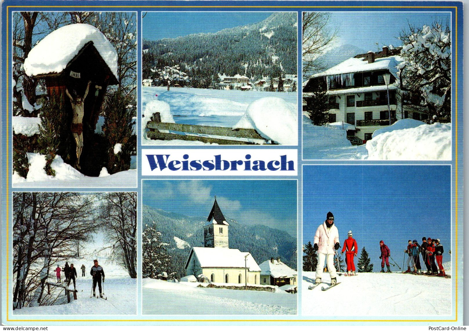 49772 - Kärnten - Weißbriach , Gitschtal , Winter , Ski , Mehrbildkarte - Gelaufen 1911 - Weissensee