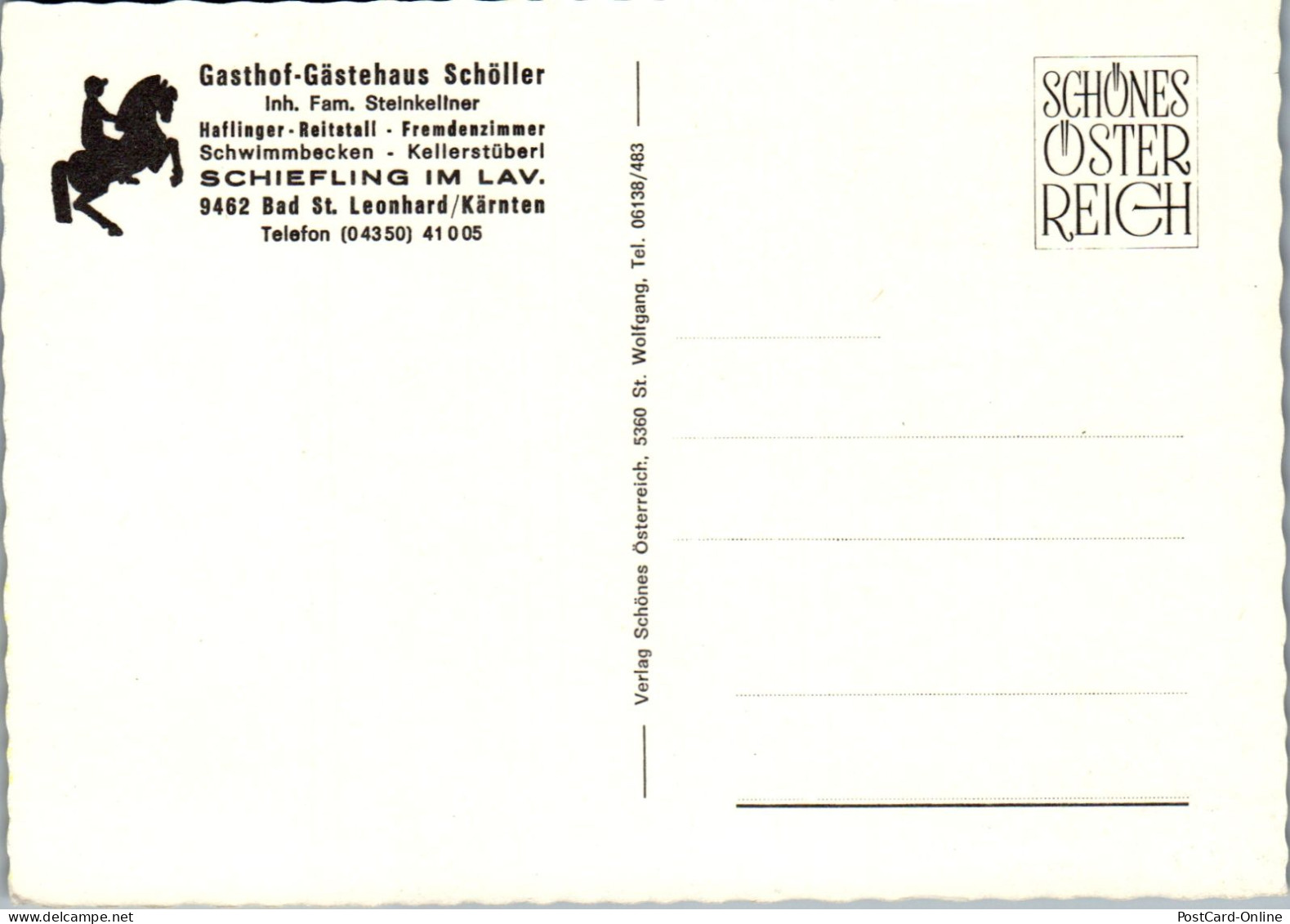 49766 - Kärnten - Schiefling , Bad St. Leonhard , Gasthof Schöller , Fam. Steinkellner , Schöllerhof - Nicht Gelaufen  - Klagenfurt