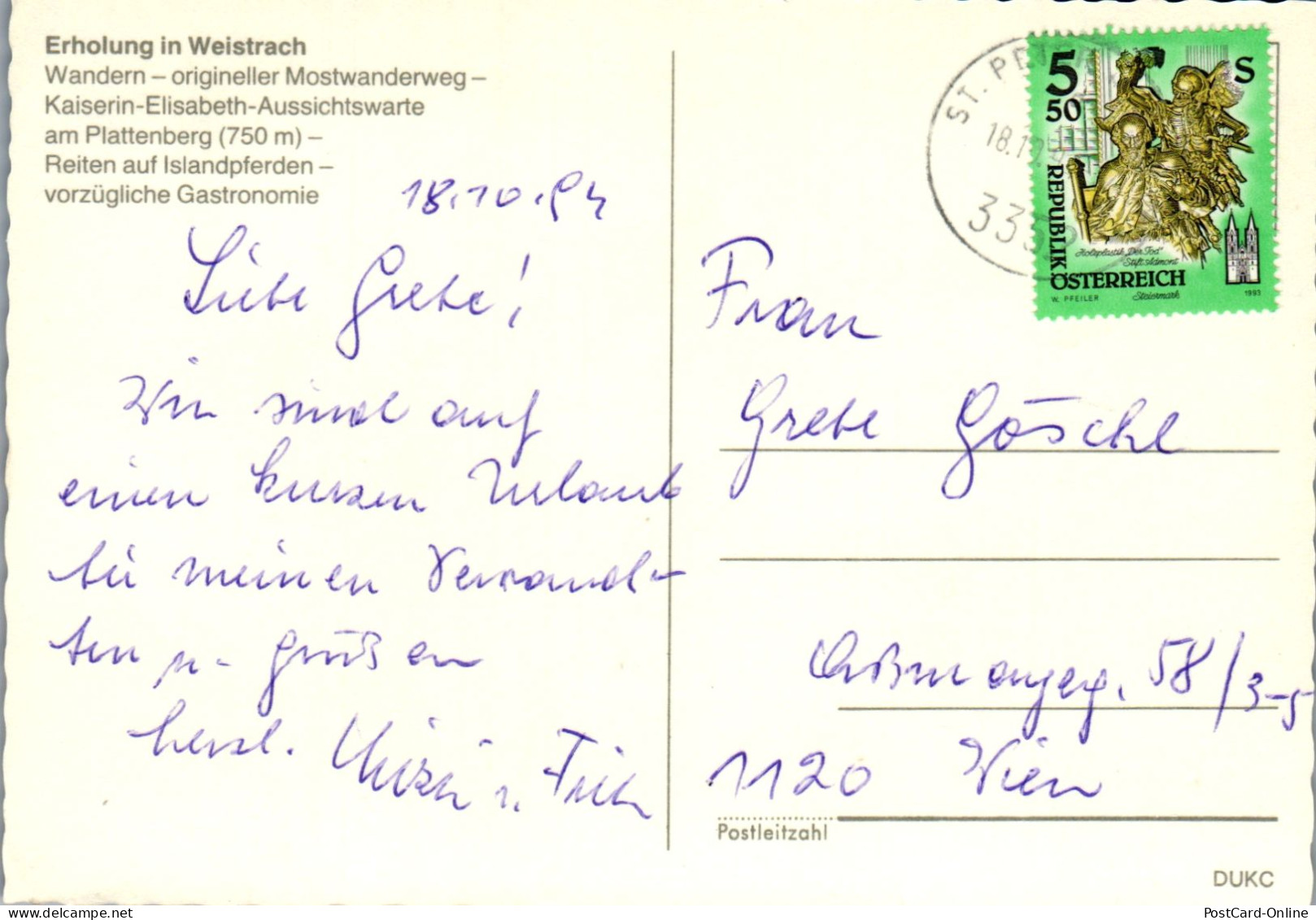 49771 - Niederösterreich - Weistrach , Freizeitdorf , Mehrbildkarte - Gelaufen 1994 - Amstetten