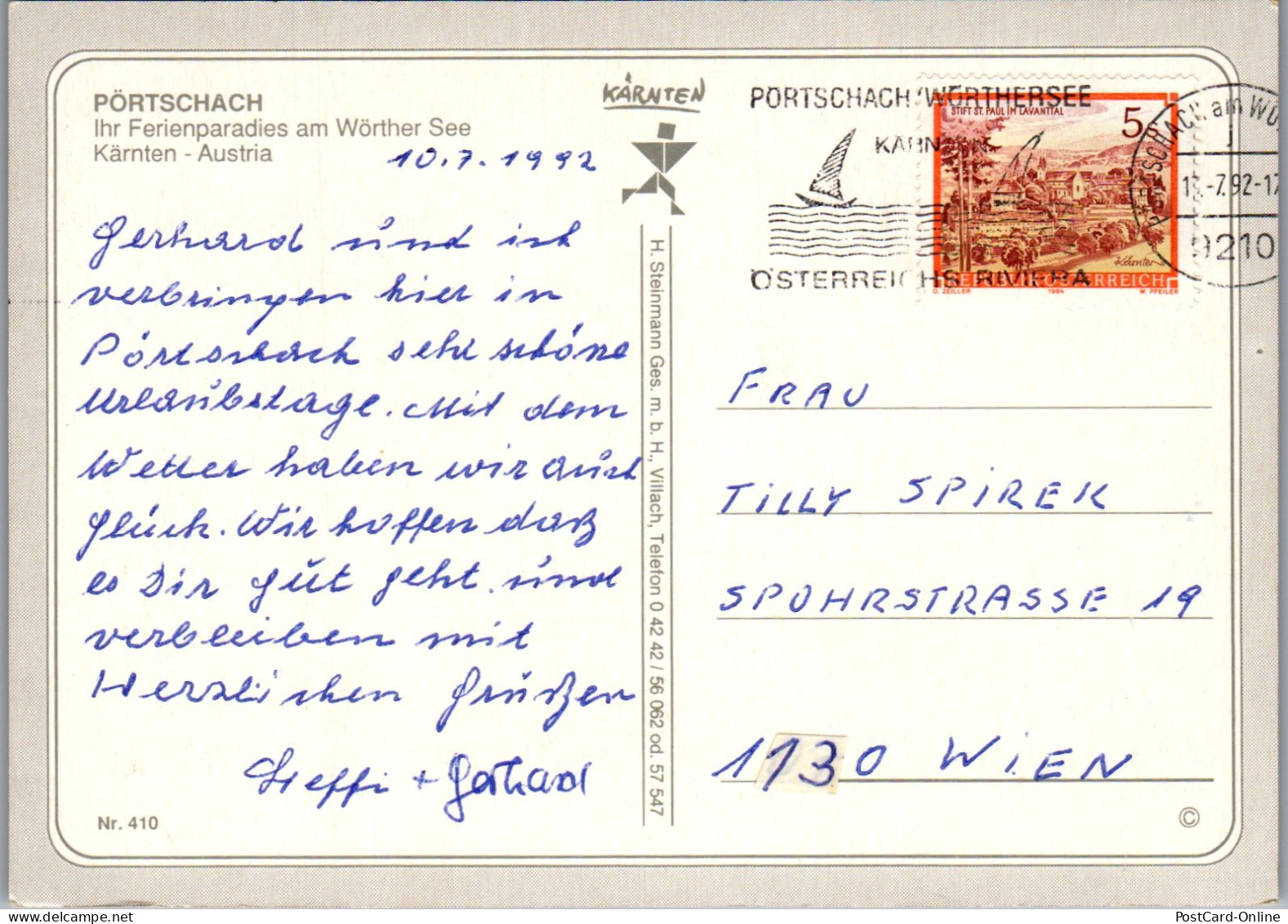 49755 - Kärnten - Pörtschach , Ansicht - Gelaufen 1992 - Pörtschach