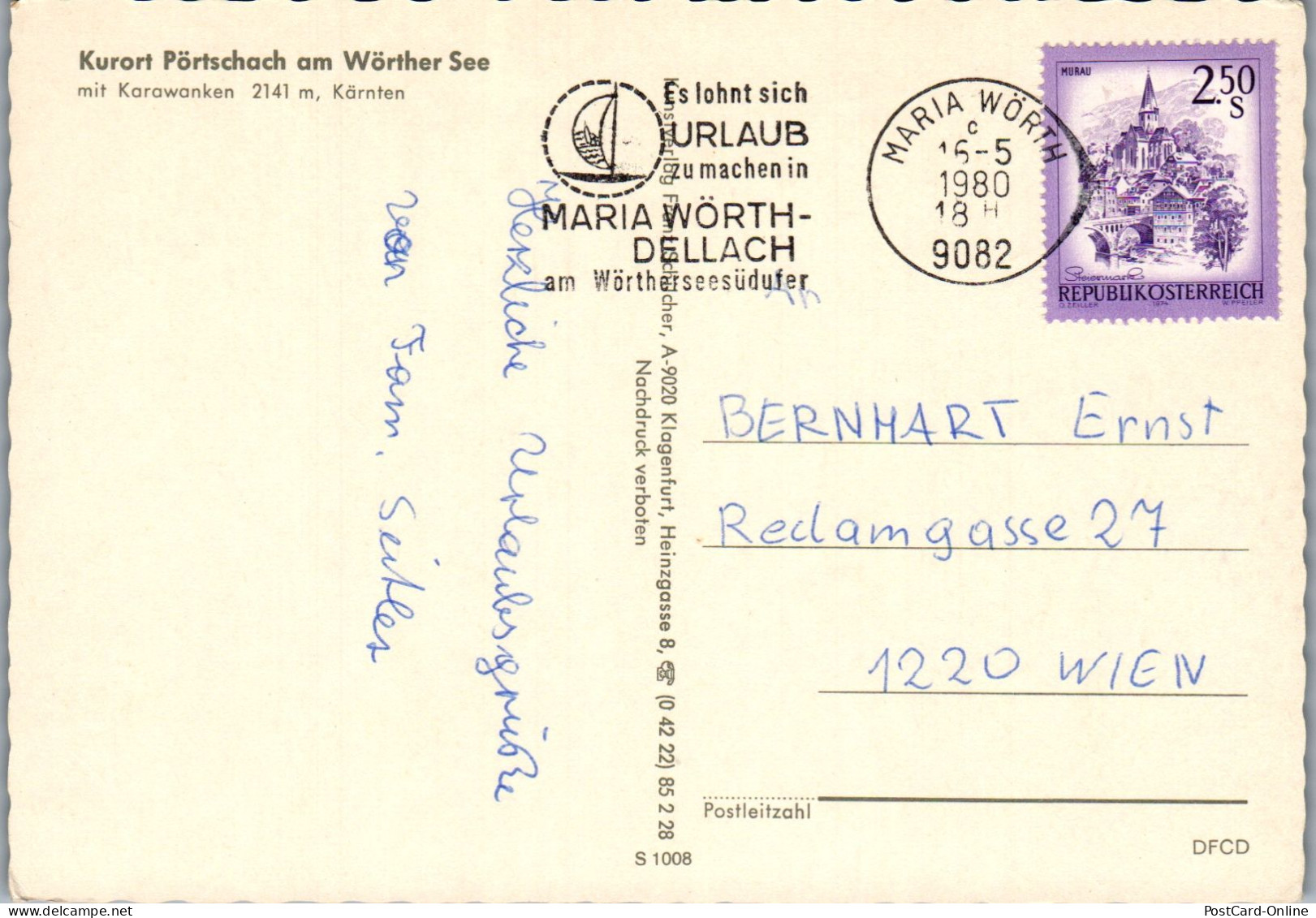 49751 - Kärnten - Pörtschach , Mit Karawanken - Gelaufen 1980 - Pörtschach