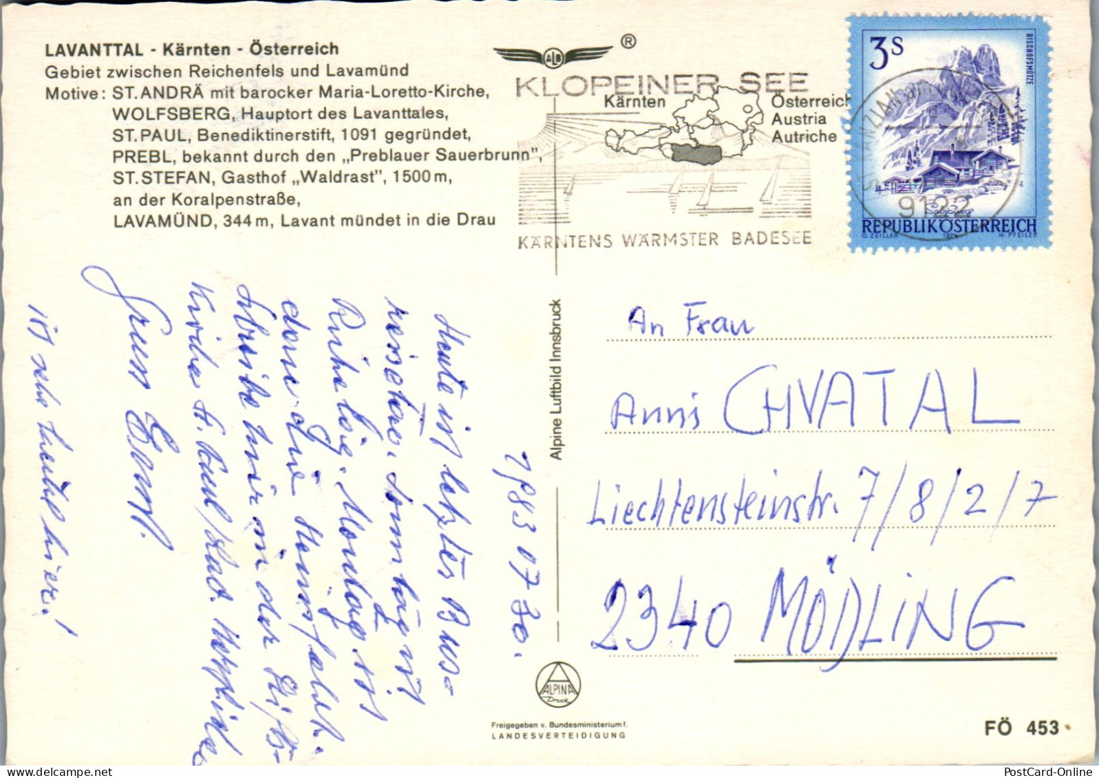 49739 - Kärnten - Lavanttal , Mehrbildkarte - Gelaufen 1983 - Wolfsberg