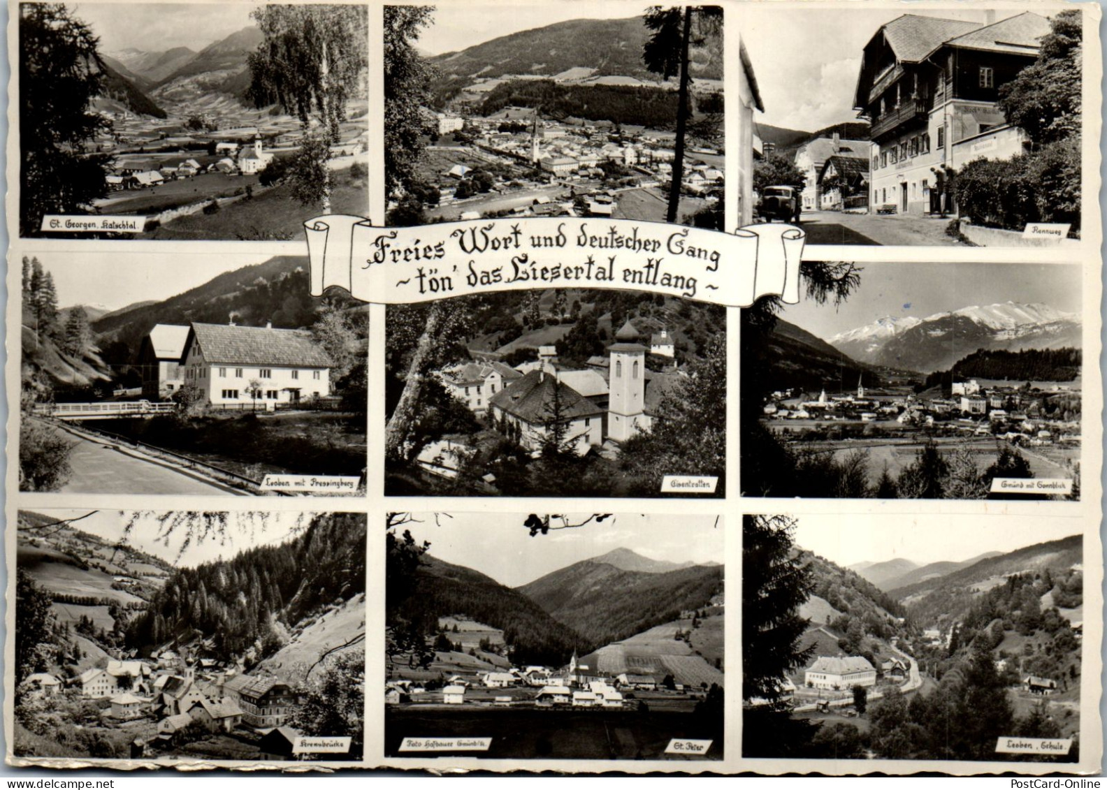 49740 - Kärnten - Liesertal , Freises Wort Und Deutscher Gang … , Mehrbildkarte - Gelaufen 1959 - Otros & Sin Clasificación