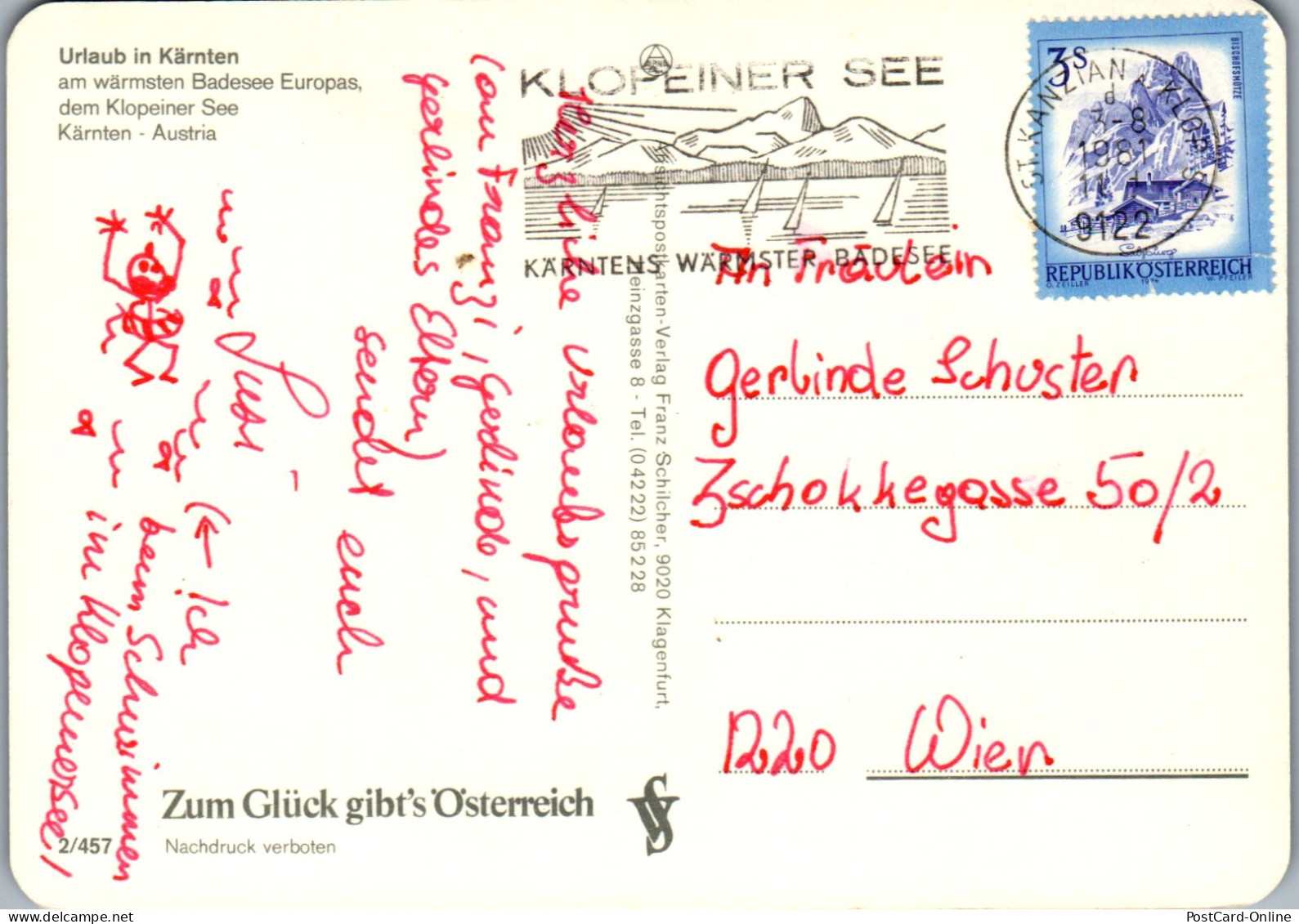 49725 - Kärnten - Klopeinersee , Mehrbildkarte - Gelaufen 1981 - Klopeinersee-Orte