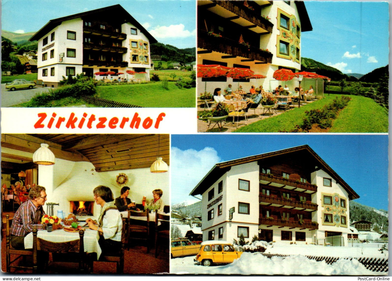 49712 - Kärnten - Bad Kleinkirchheim , Pension Restaurant Zirkitzerhof , Renault , Auto , Mehrbildkarte - Gelaufen  - Spittal An Der Drau