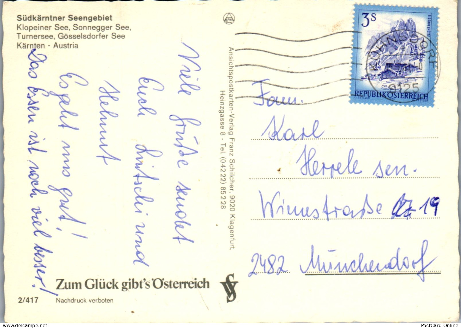 49686 - Kärnten - Seen , Klopeioner See , Sonnegger See , Turnersee , Gösselsdorfer See - Gelaufen  - Otros & Sin Clasificación