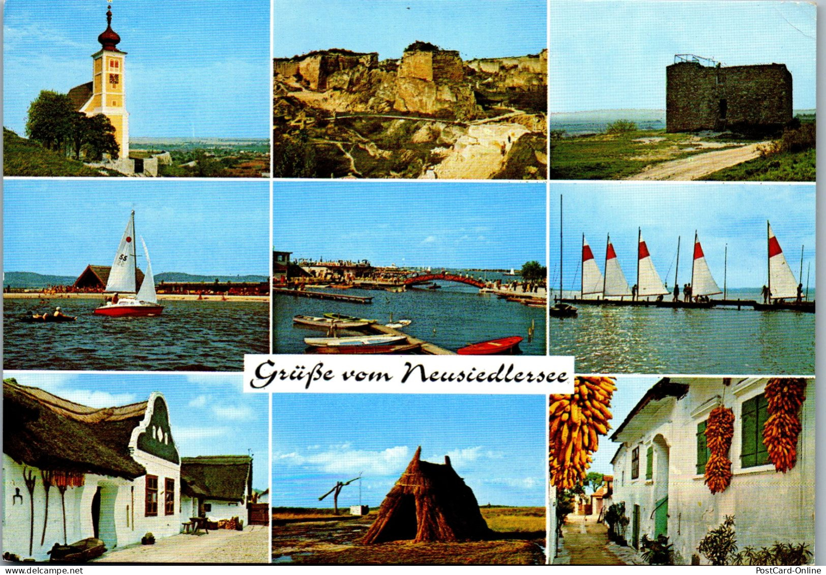 49676 - Burgenland - Neusiedlersee , Mehrbildkarte - Gelaufen 1981 - Neusiedlerseeorte