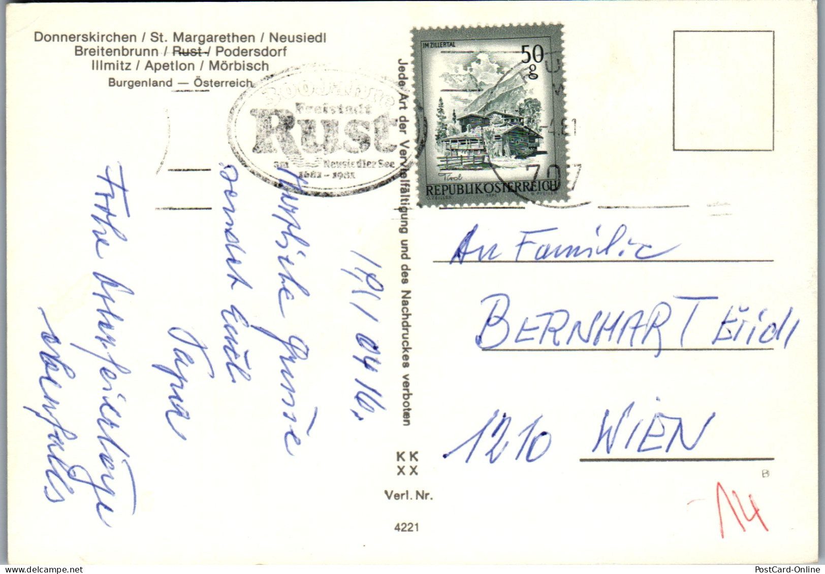 49676 - Burgenland - Neusiedlersee , Mehrbildkarte - Gelaufen 1981 - Neusiedlerseeorte