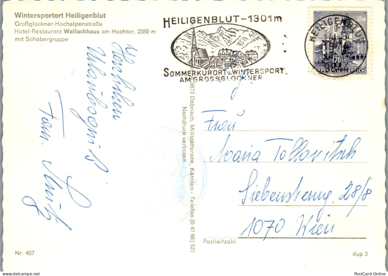 49665 - Kärnten - Heiligenblut , Großglockner Hochalpenstraße , Hotel Wallackhaus , Wallack - Gelaufen 1974 - Heiligenblut