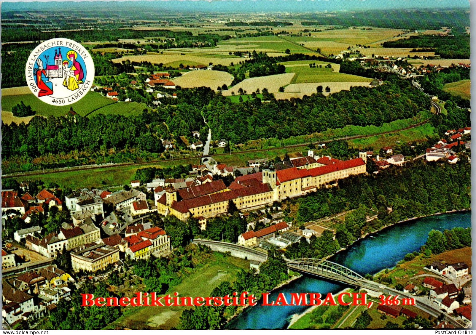 49644 - Oberösterreich - Lambach , Benediktinerstift , Panorama - Gelaufen  - Lambach