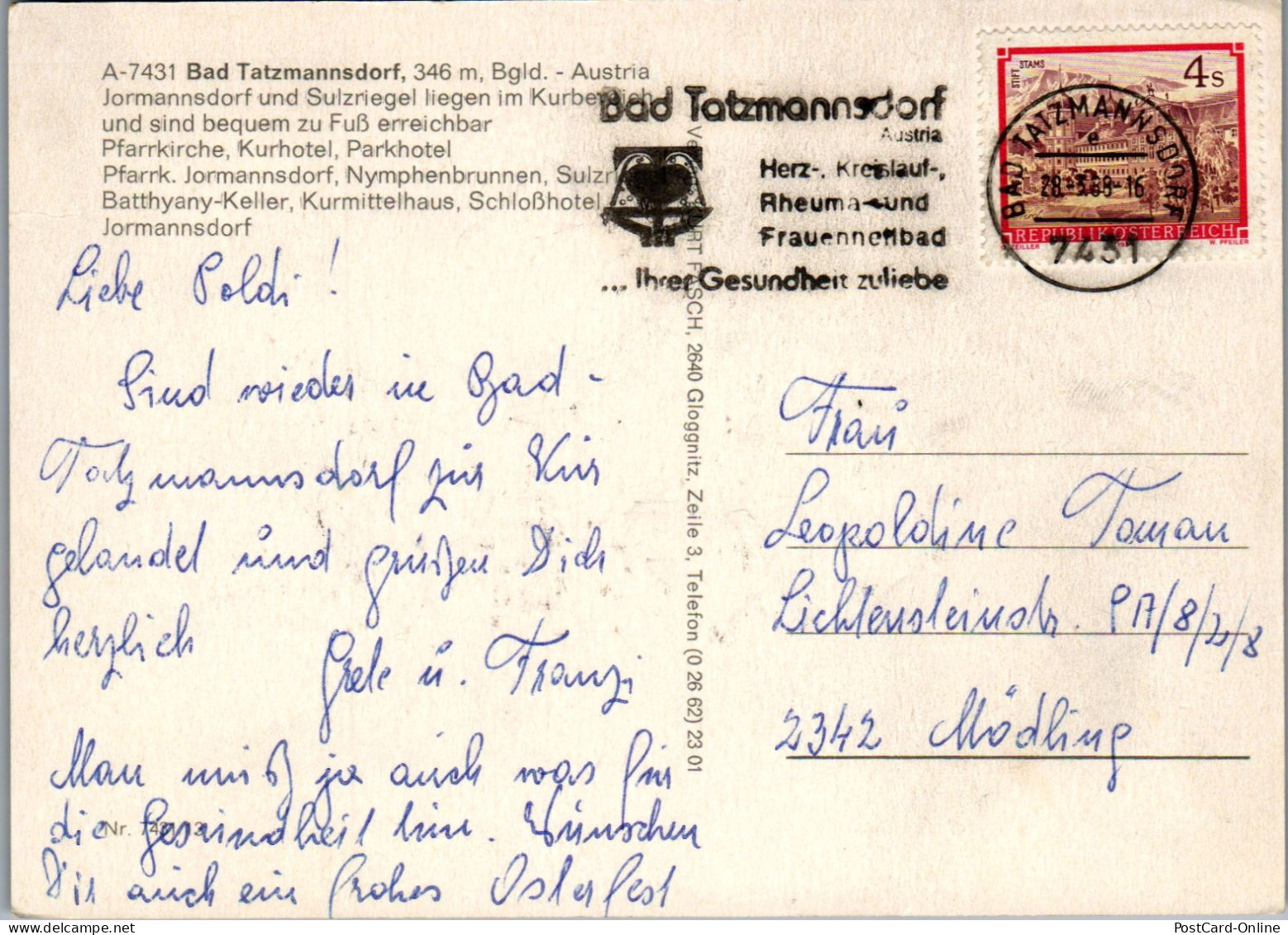 49647 - Burgenland - Bad Tatzmannsdorf , Jormannsdorf , Mehrbildkarte - Gelaufen 1988 - Oberwart