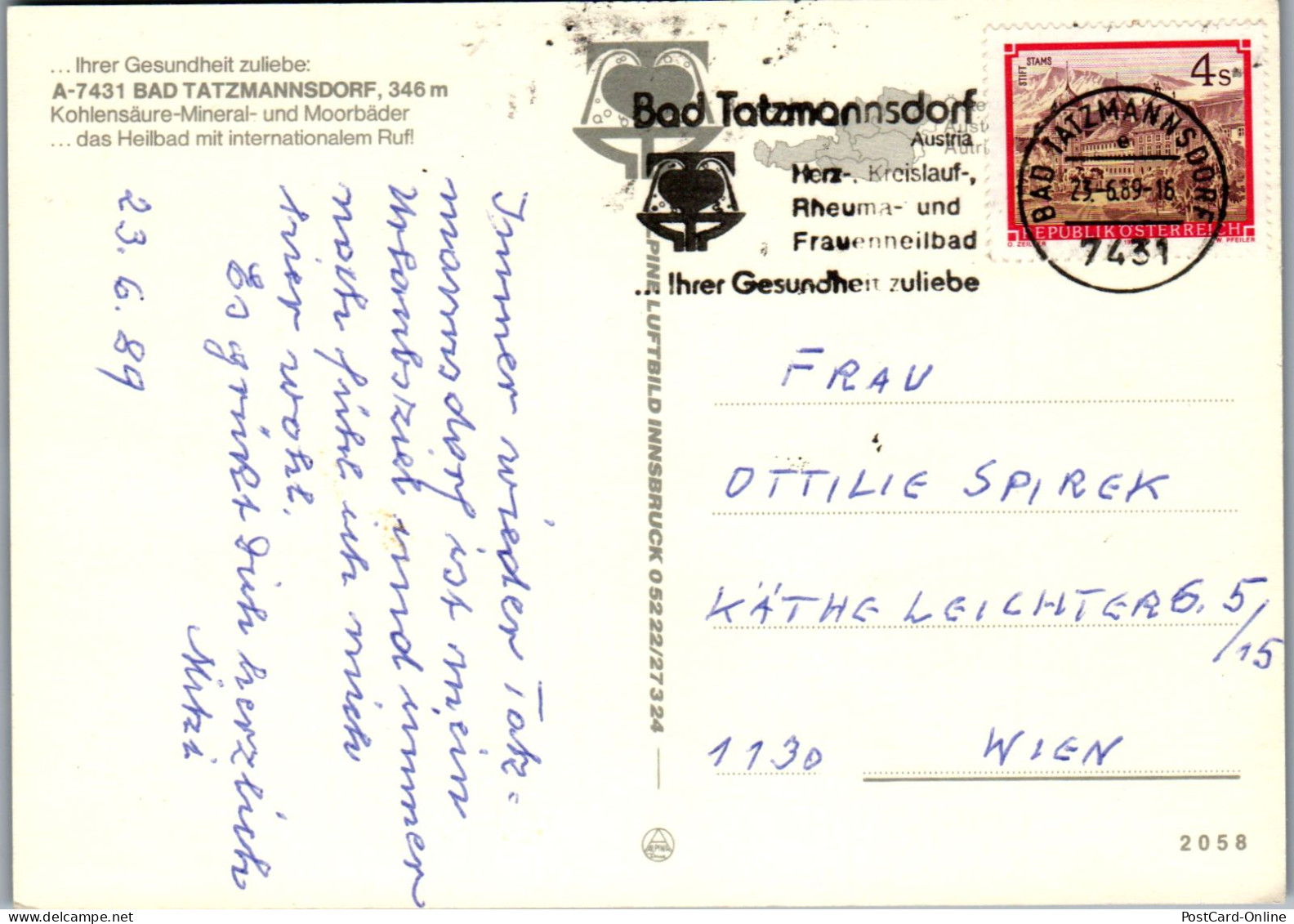 49648 - Burgenland - Bad Tatzmannsdorf , Mehrbildkarte - Gelaufen 1989 - Oberwart