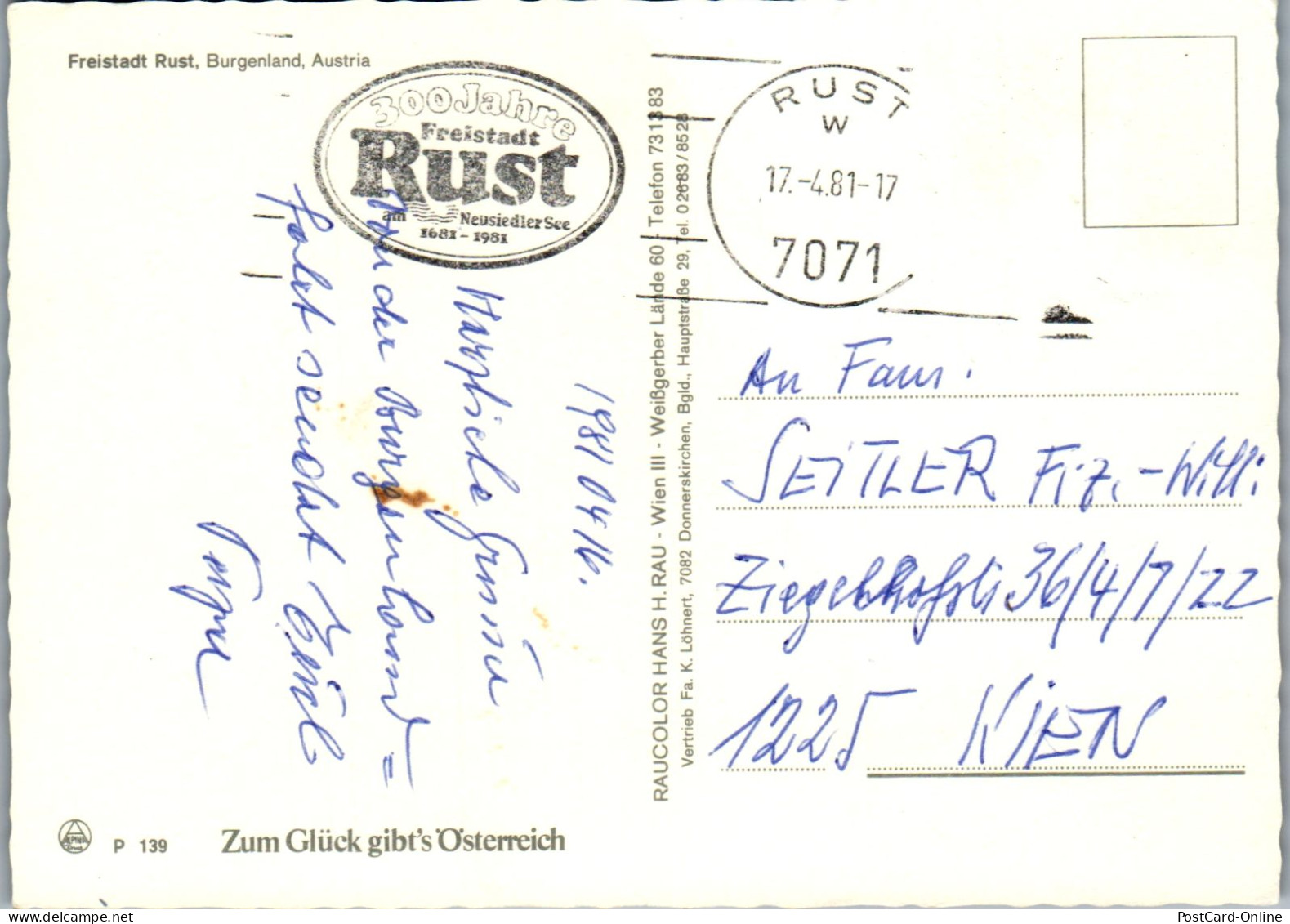 49594 - Burgenland - Rust , Mehrbildkarte - Gelaufen 1981 - Neusiedlerseeorte