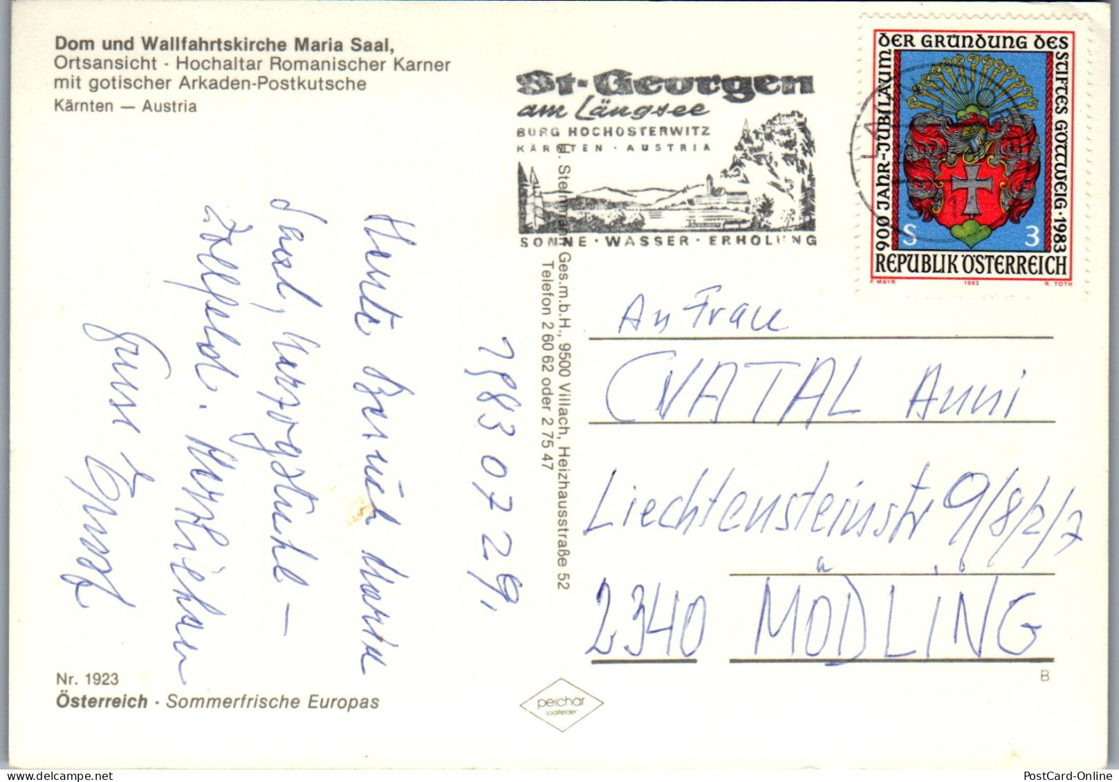 49574 - Kärnten - Maria Saal , Wallfahrtskirche - Gelaufen 1983 - Klagenfurt