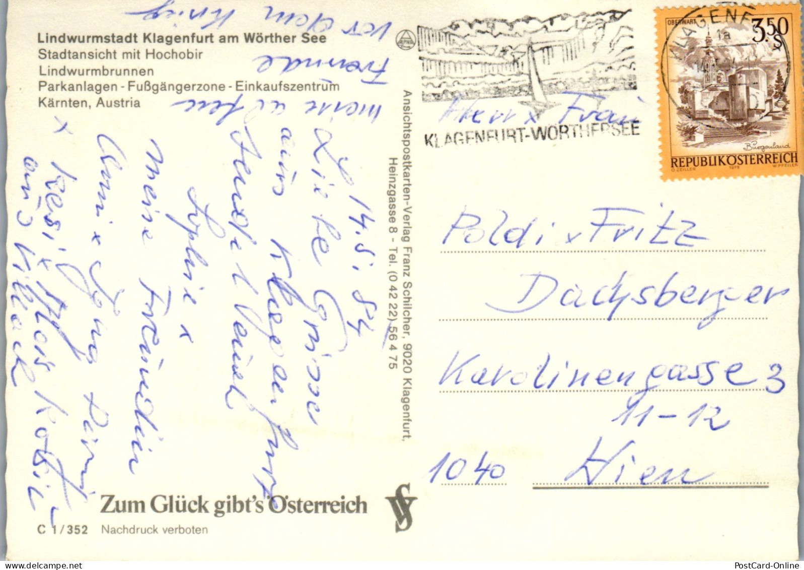 49570 - Kärnten - Klagenfurt , Mehrbildkarte - Gelaufen 1984 - Klagenfurt