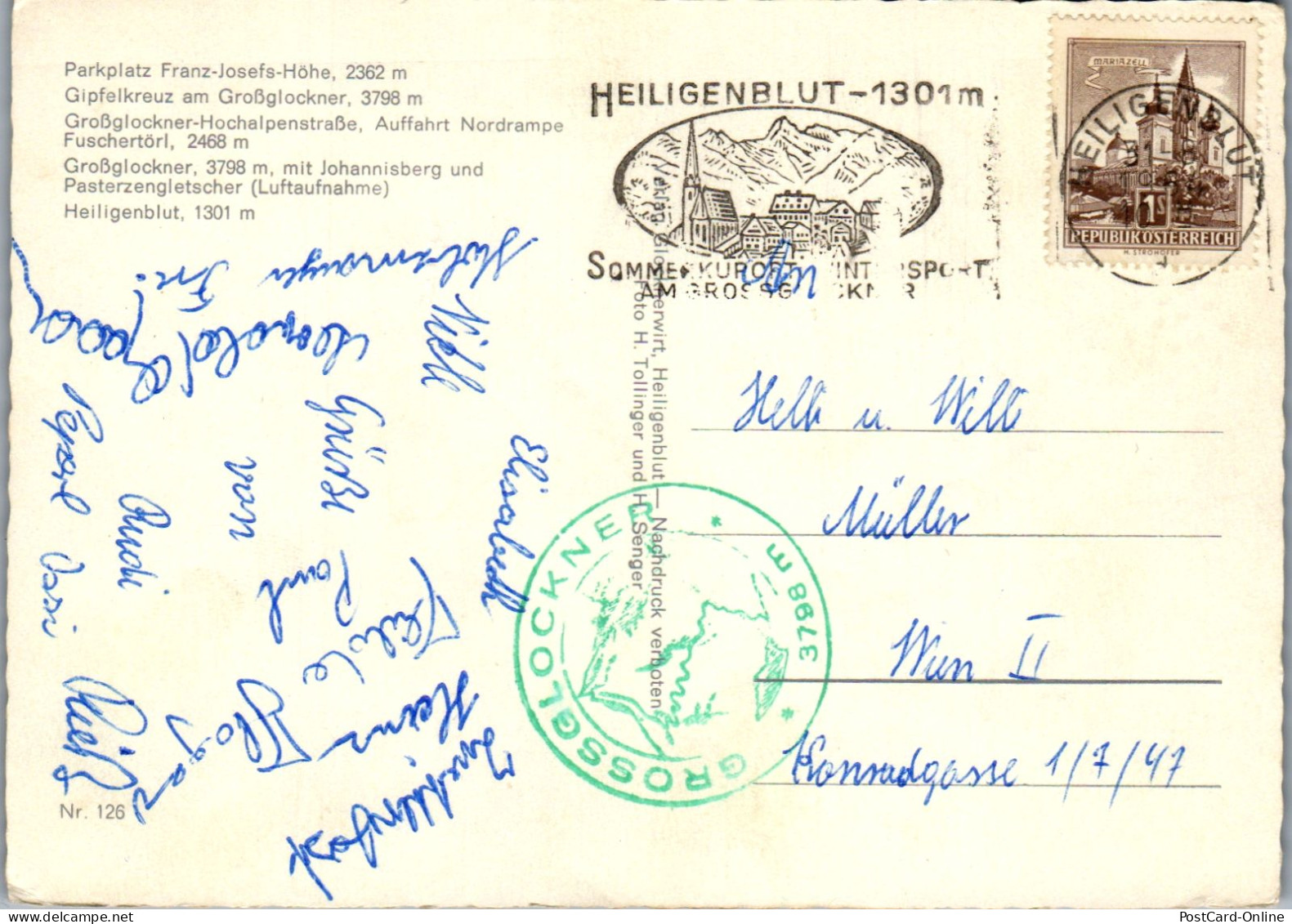 49540 - Kärnten - Großglockner , Hochalpenstraße , Gipfelkreuz , Franz Josefs Höhe , Fuschertörl - Gelaufen  - Heiligenblut