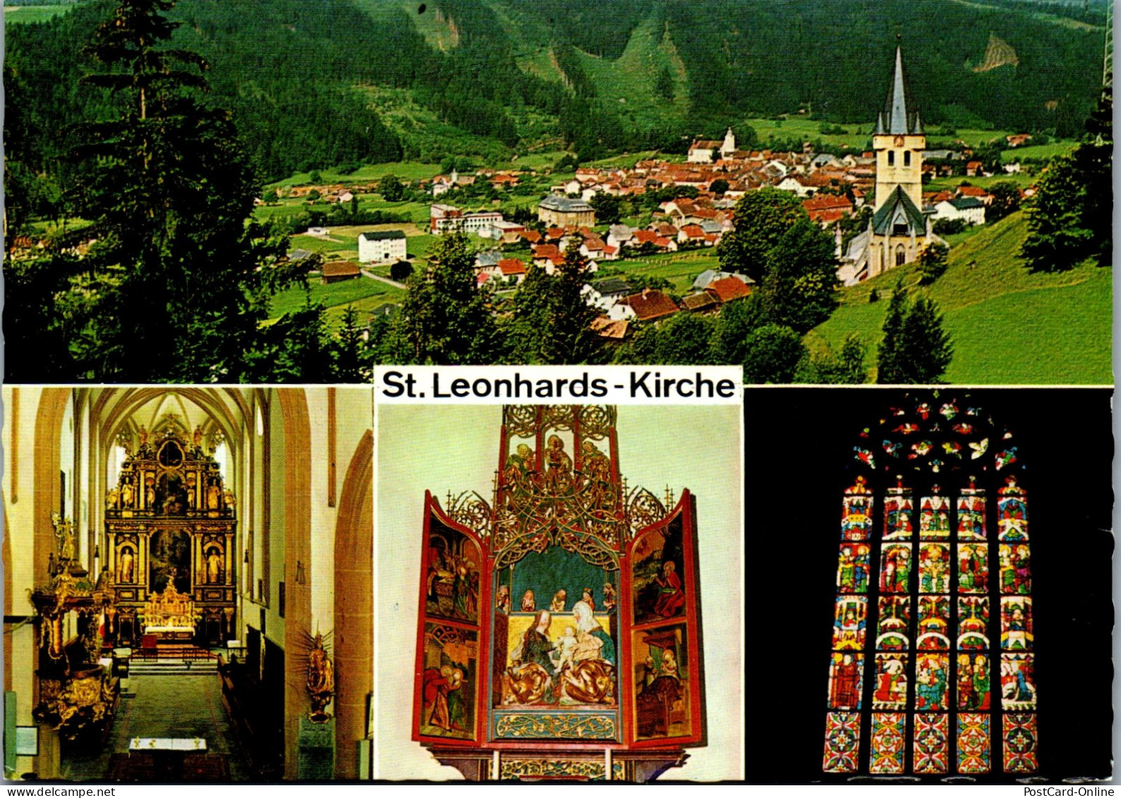 49512 - Kärnten - Bad St. Leonhard , Kirche , Mehrbildkarte - Gelaufen 1983 - Wolfsberg