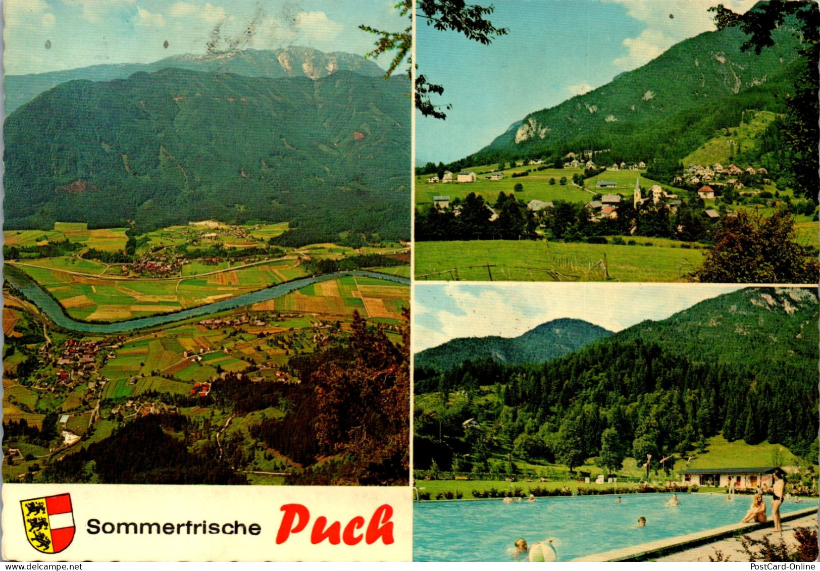 49501 - Kärnten - Puch , Gummern , Freibad , Schwimmbad , Panorama - Gelaufen 1971 - Villach
