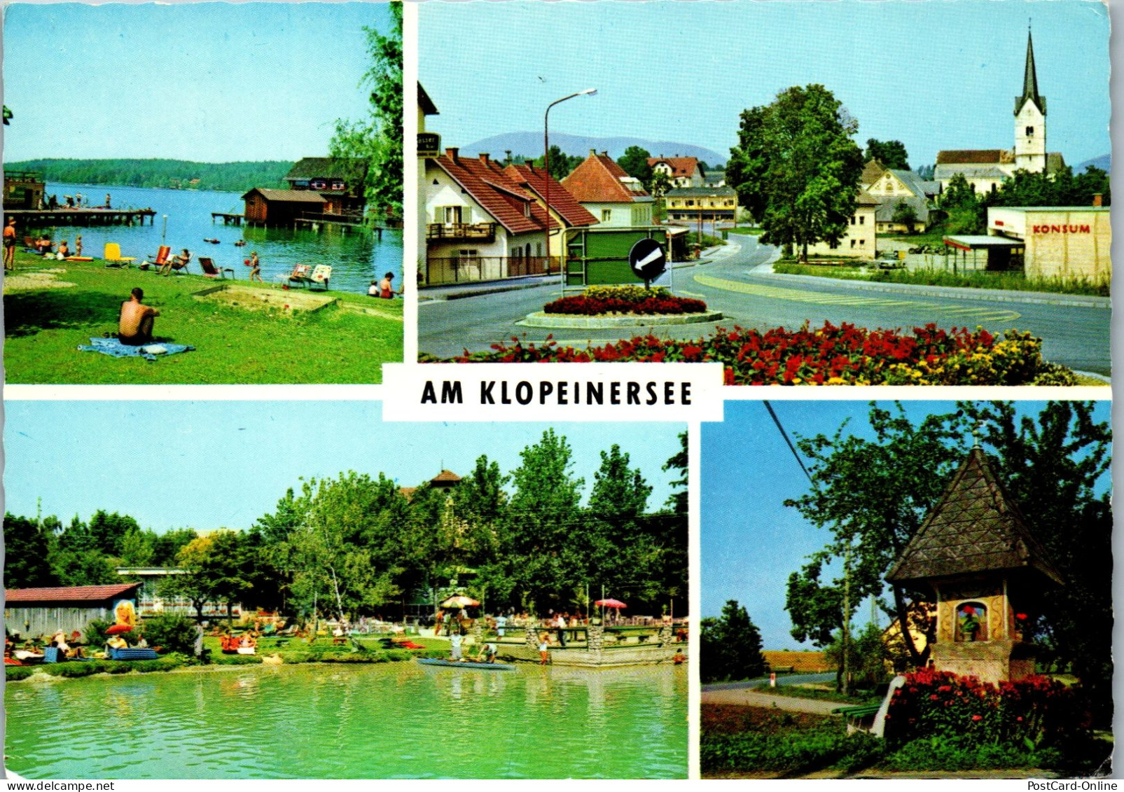 49465 - Kärnten - Klopeinersee , Badestrand , Mehrbildkarte - Gelaufen 1970 - Klopeinersee-Orte