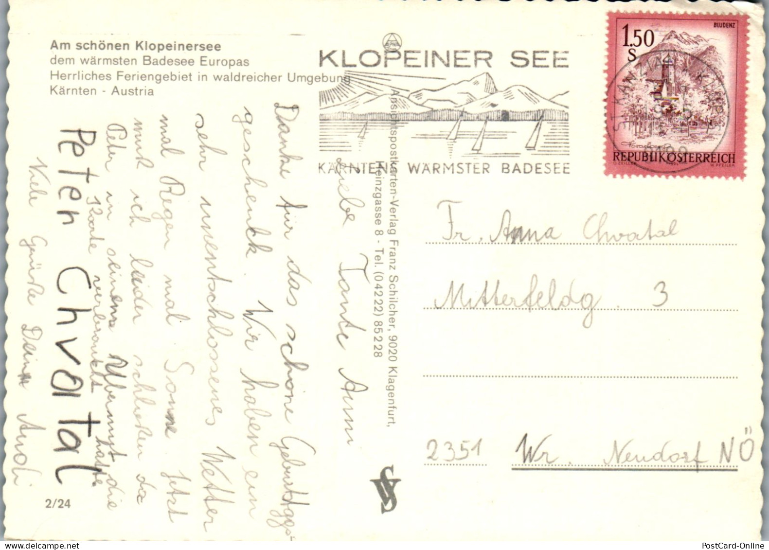 49459 - Kärnten - Klopeinersee , Mehrbildkarte - Gelaufen 1975 - Klopeinersee-Orte