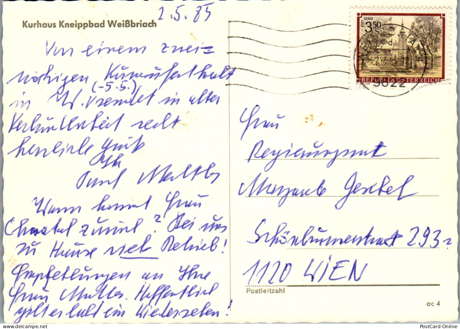 49435 - Kärnten - Weißbriach , Kurhaus , Kneippbad - Gelaufen 1985 - Weissensee