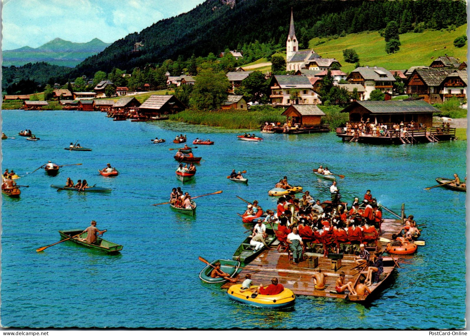 49429 - Kärnten - Weissensee , Floßkonzert Der Trachtenkapelle - Gelaufen  - Weissensee