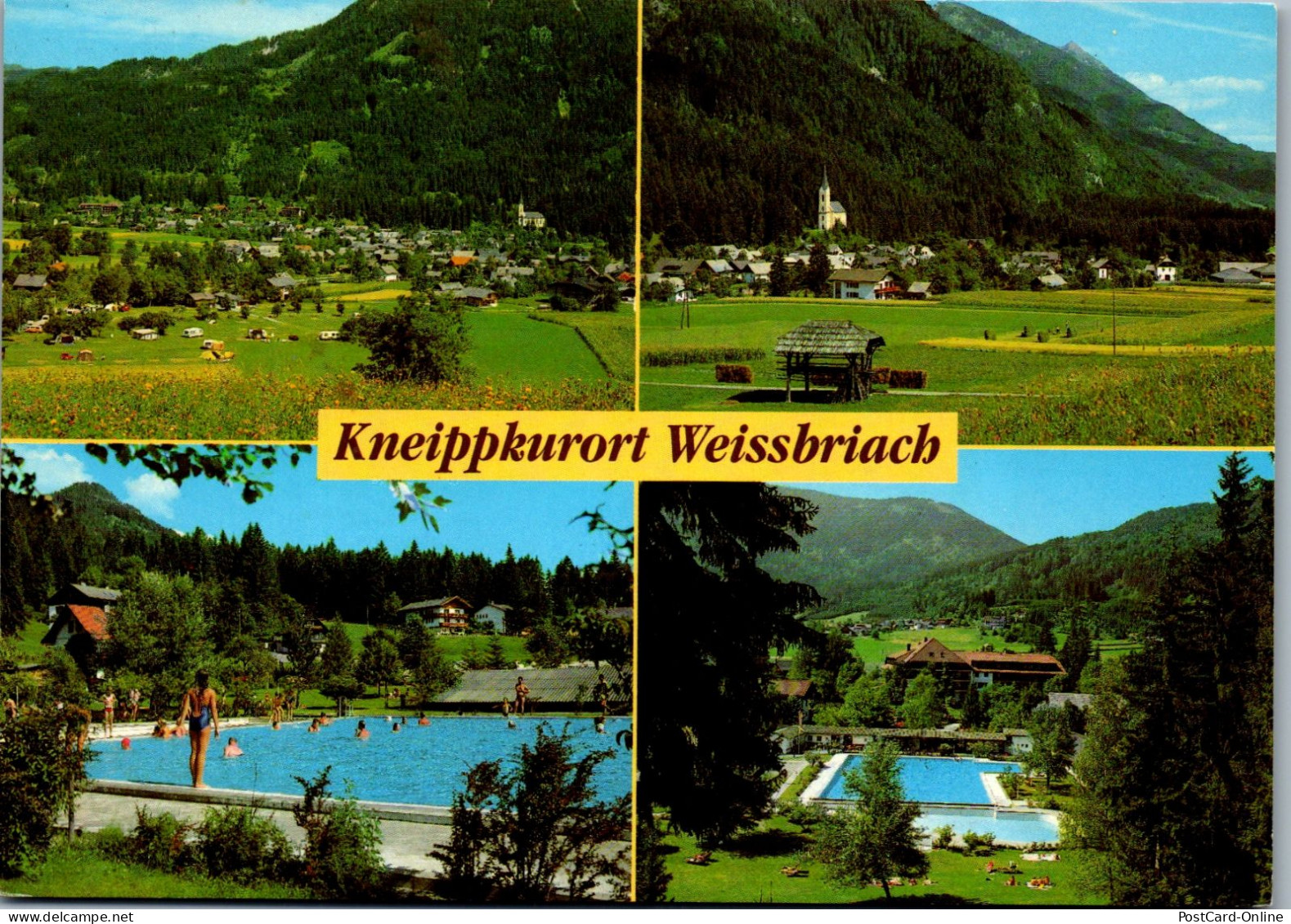 49427 - Kärnten - Weißbriach , Kneippkurort Im Gitschtal , Freibad , Schwimmbad , Mehrbildkarte - Gelaufen 1987 - Weissensee