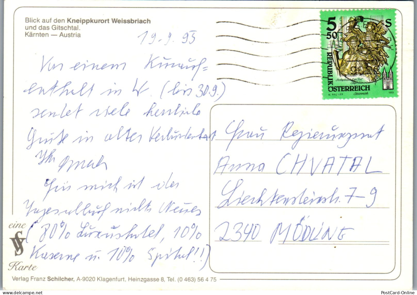 49426 - Kärnten - Weißbriach , Glitschtal - Gelaufen 1993 - Weissensee