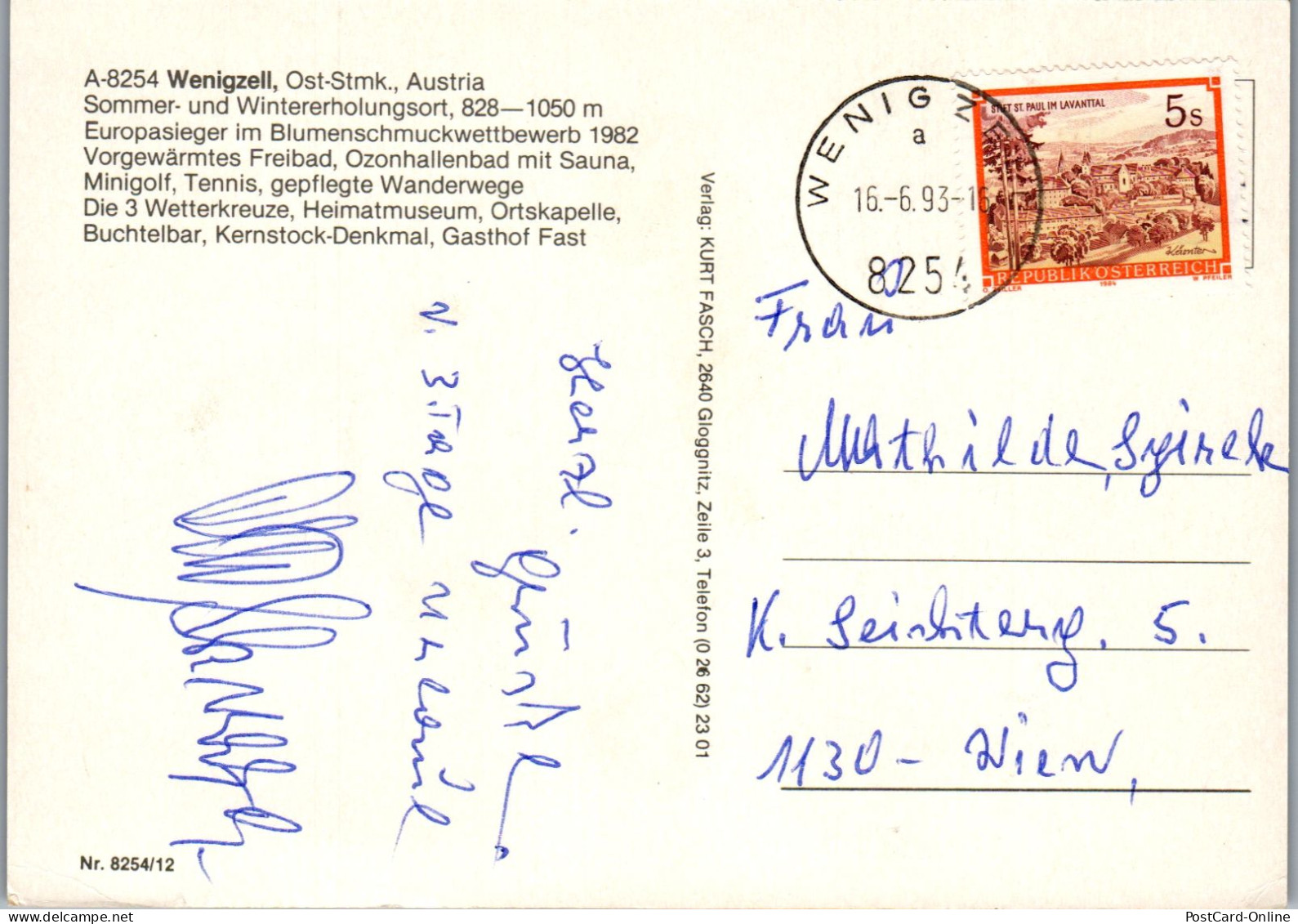 50363 - Steiermark - Wenigzell , Mehrbildkarte - Gelaufen 1993 - Hartberg