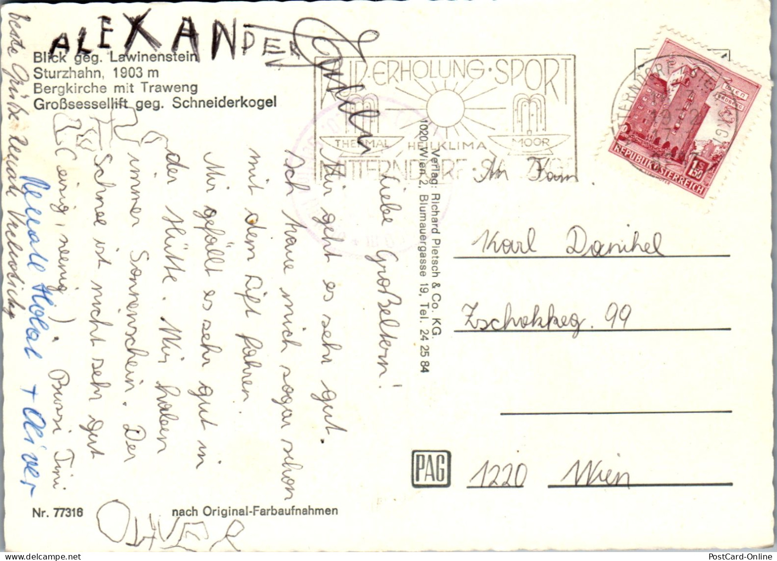 50319 - Steiermark - Tauplitzalm , Winter , Bergkirche , Mehrbildkarte , Traweng , Schneiderkogel - Gelaufen 1970 - Tauplitz