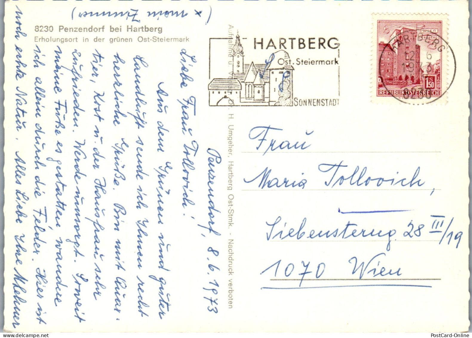 50300 - Steiermark - Penzendorf , Bei Hartberg , Pension Fink , Mehrbildkarte - Gelaufen 1973 - Hartberg