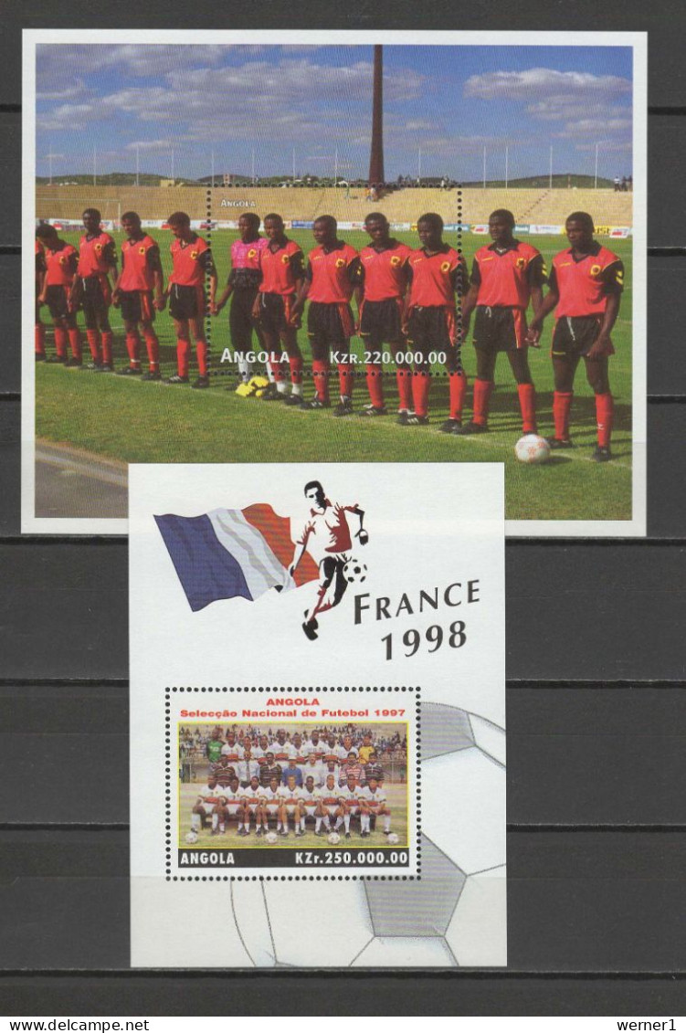 Angola 1997 Football Soccer World Cup 2 S/s MNH - 1998 – Francia