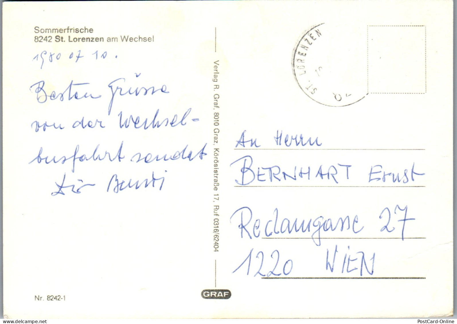 50252 - Steiermark - St. Lorenzen Am Wechsel , Gasthof Breineder , Raiffeisenkasse , Mehrbildkarte - Gelaufen 1980 - Fürstenfeld