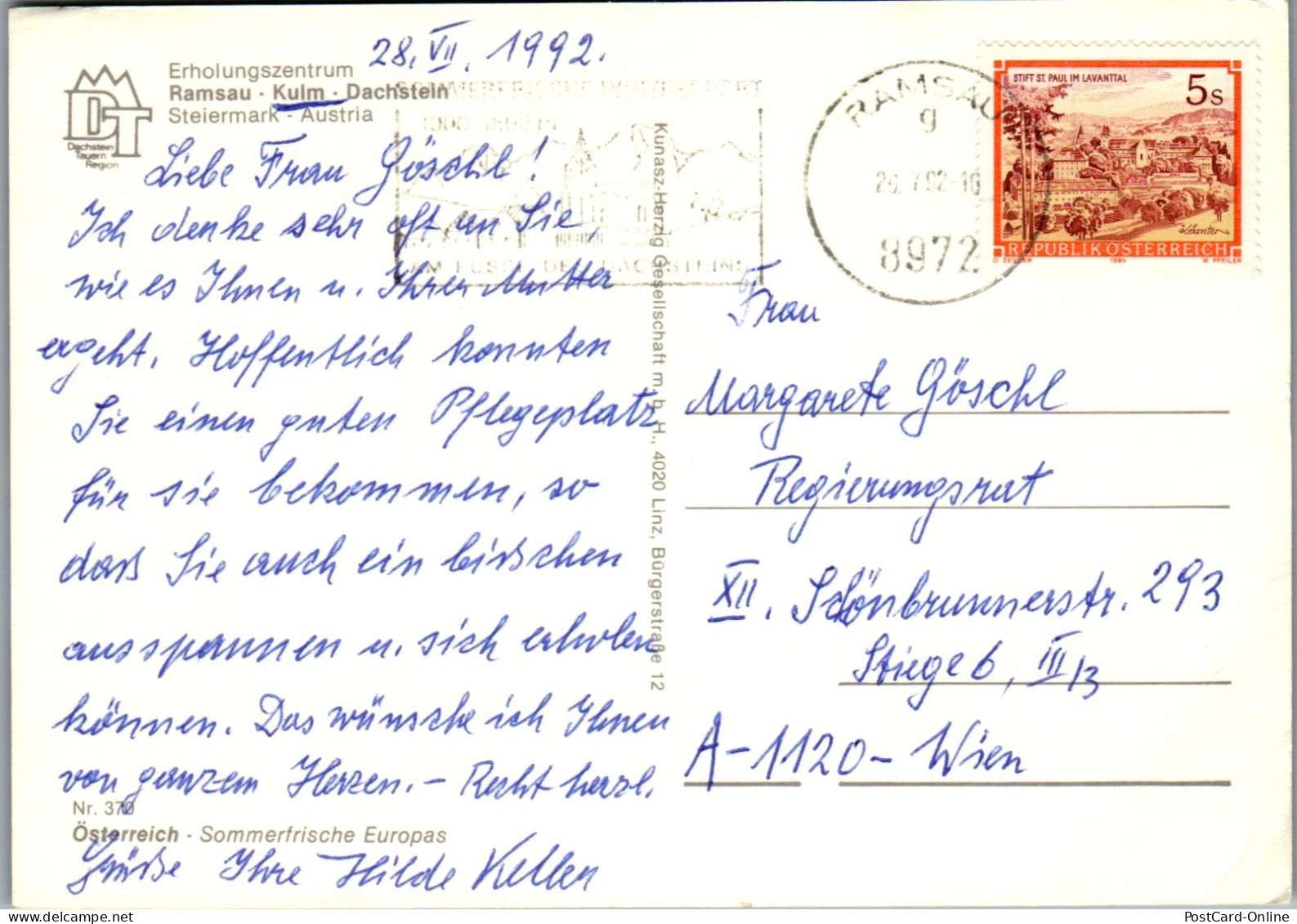 50242 - Steiermark - Ramsau , Kulm , Mehrbildkarte - Gelaufen 1992 - Ramsau Am Dachstein