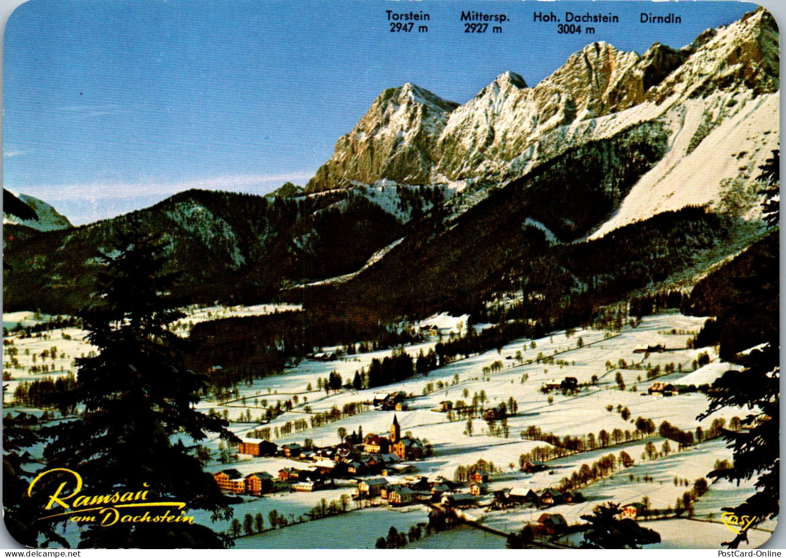 50234 - Steiermark - Ramsau , Torstein , Mitterspitz , Dirndl , Panorama - Gelaufen 1981 - Ramsau Am Dachstein