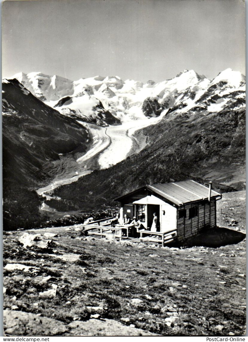 50212 - Schweiz - Pontresina , Paradis Hütte Mit Berninagruppe - Gelaufen 1962 - Pontresina