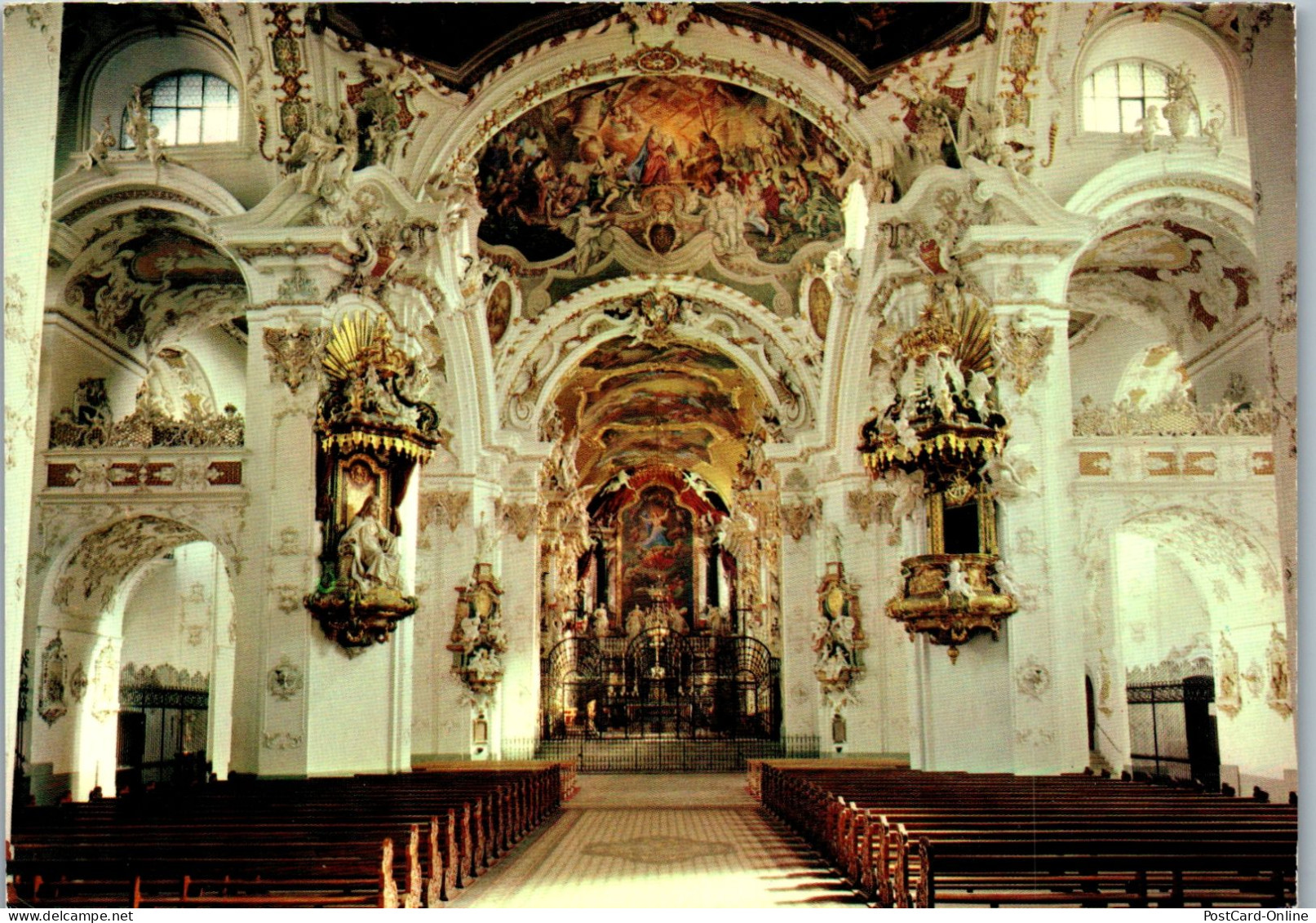 50209 - Schweiz - Einsiedeln , Inneres Der Klosterkirche - Gelaufen 1971 - Iglesias Y Las Madonnas