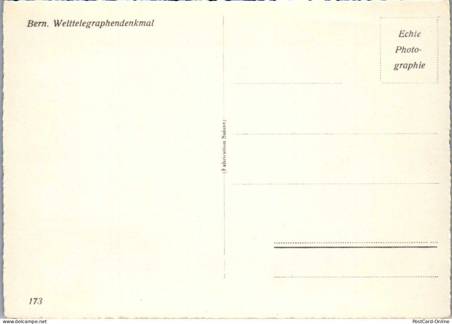 50197 - Schweiz - Bern , Welttelegraphendenkmal - Nicht Gelaufen  - Berne