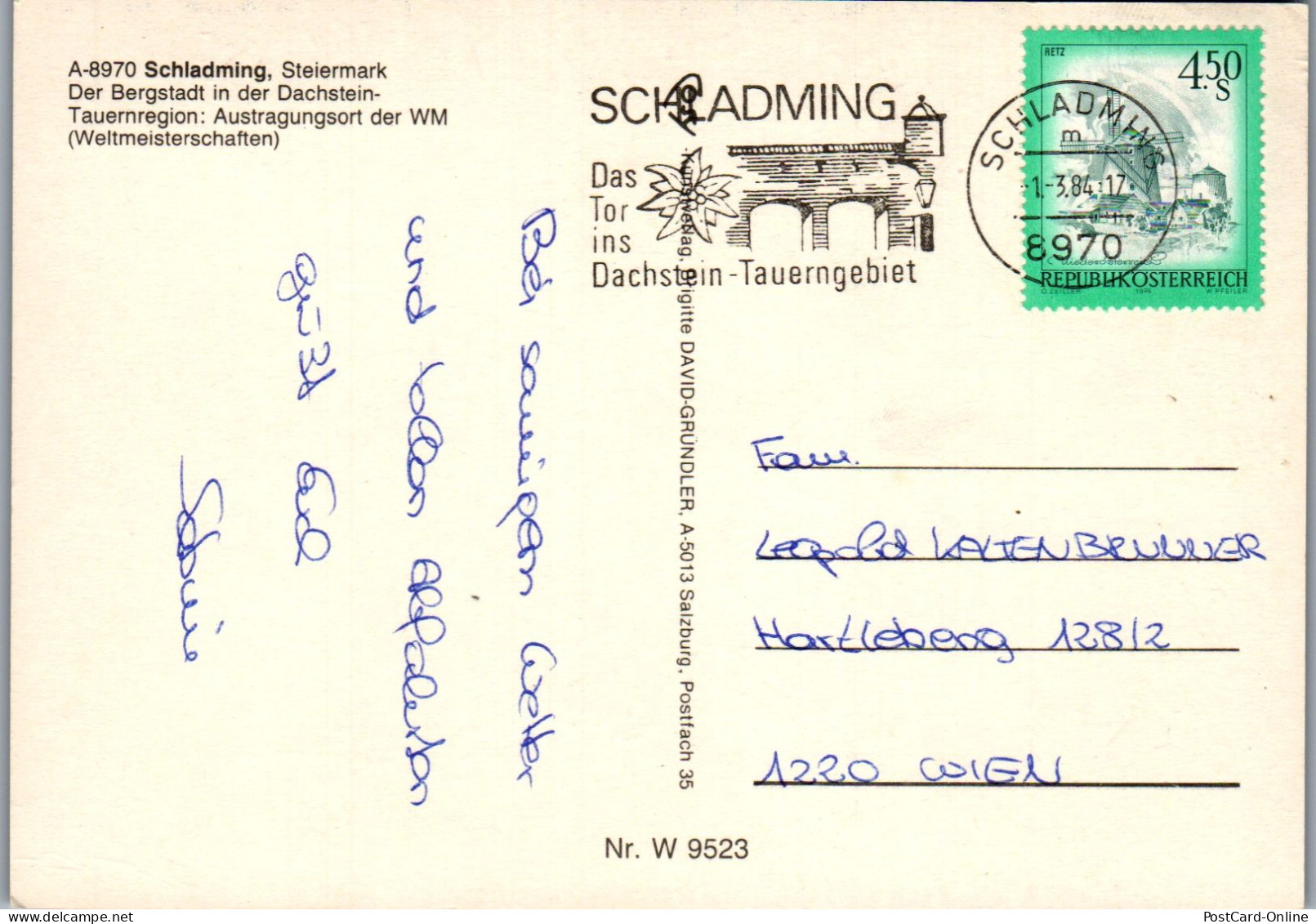 50181 - Steiermark - Schladming , Panorama Im Winter , Ski - Gelaufen 1984 - Schladming