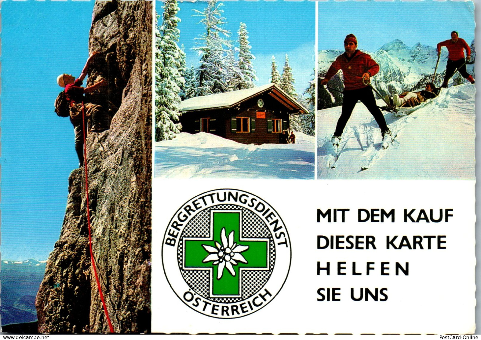 50174 - Werbekarte - Bergrettung , Bergrettungsdienst  - Gelaufen 1969 - Reclame