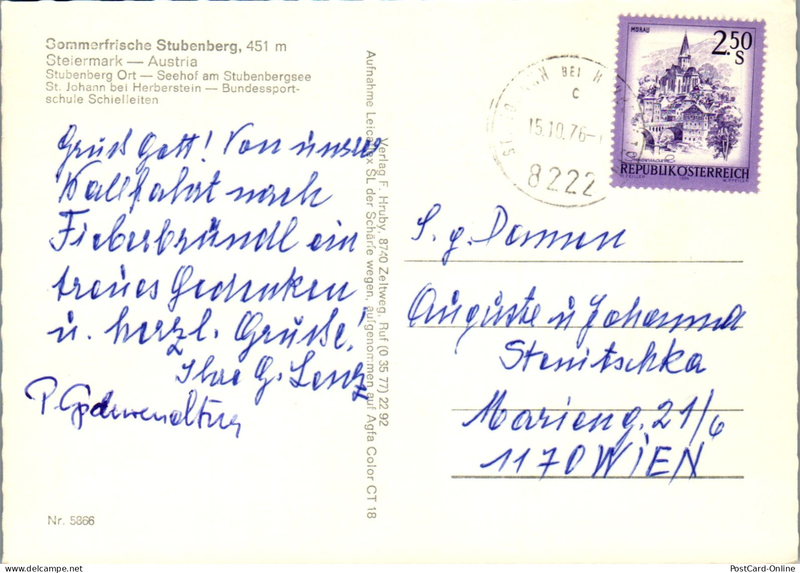 50136 - Steiermark - Stubenberg , Mehrbildkarte - Gelaufen 1976 - Fürstenfeld