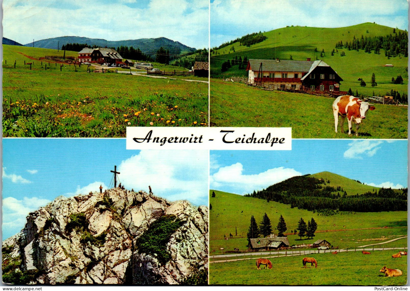 50109 - Steiermark - Teichalm , Teichalpe , Gasthof Pension Angerwirt , Hochlantschgipfel , Osser - Gelaufen 1974 - Weiz