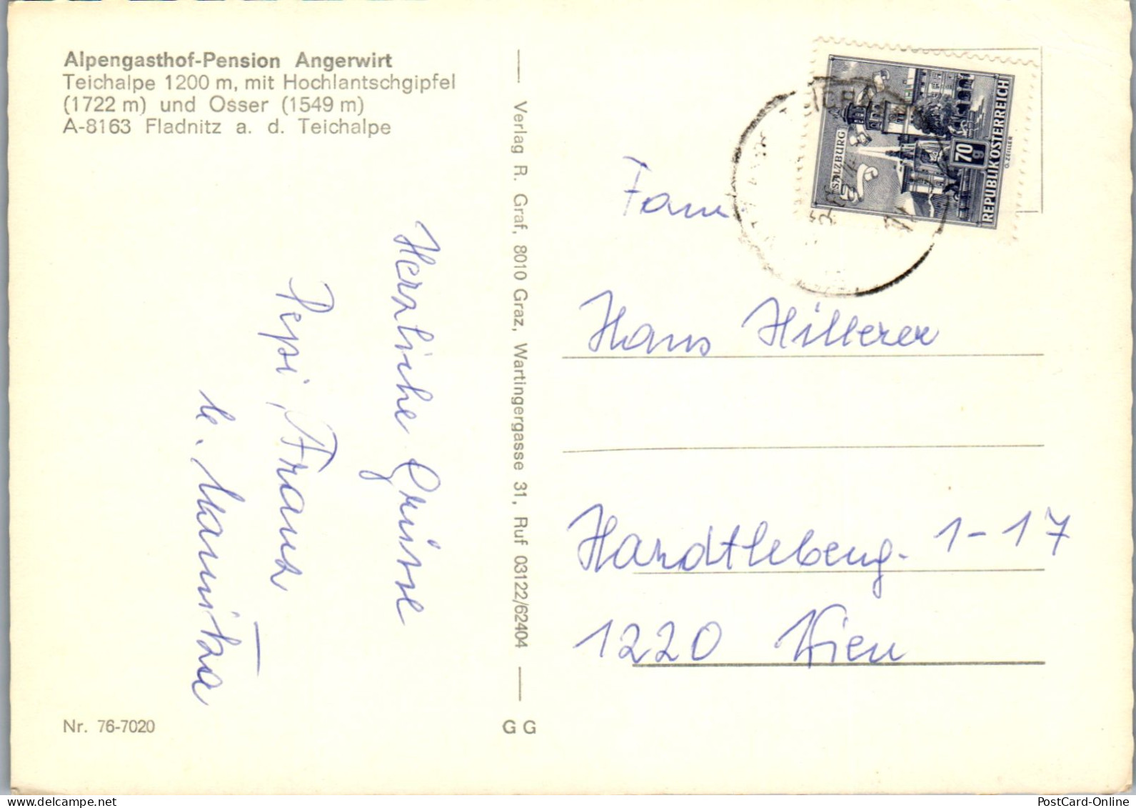 50109 - Steiermark - Teichalm , Teichalpe , Gasthof Pension Angerwirt , Hochlantschgipfel , Osser - Gelaufen 1974 - Weiz