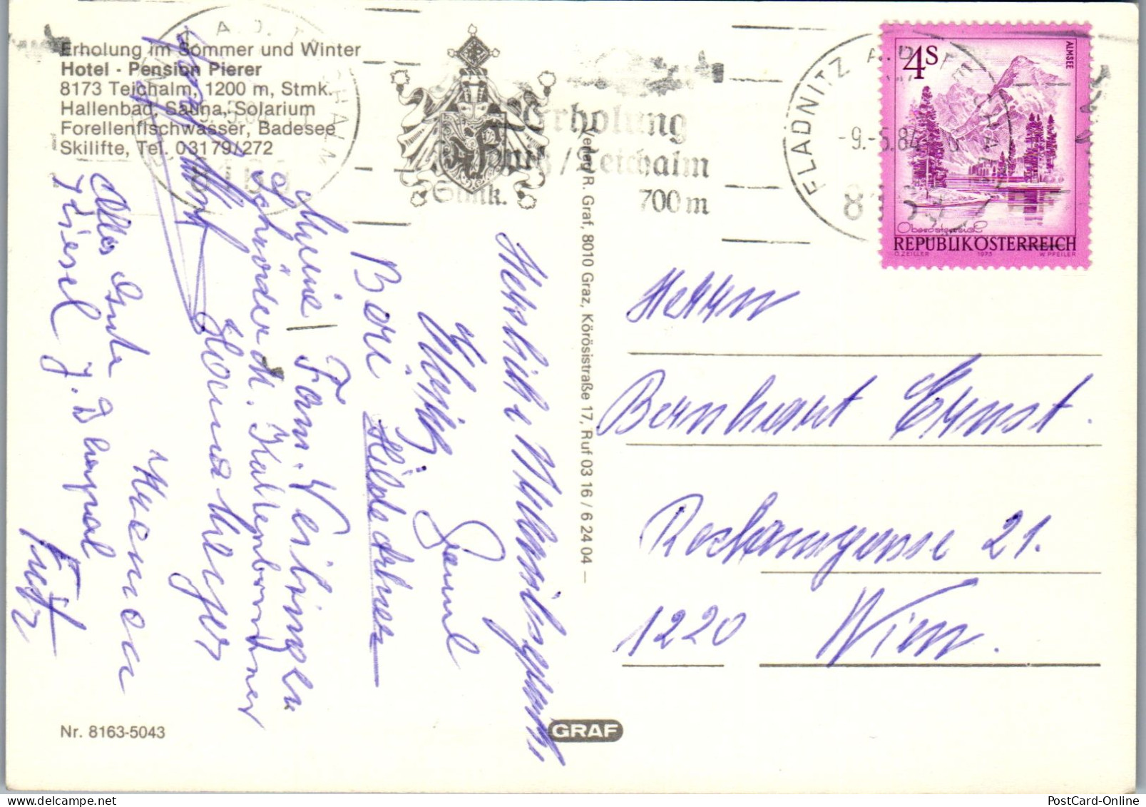 50111 - Steiermark - Teichalm , Teichalpe , Gasthof Pierer - Gelaufen 1984 - Weiz