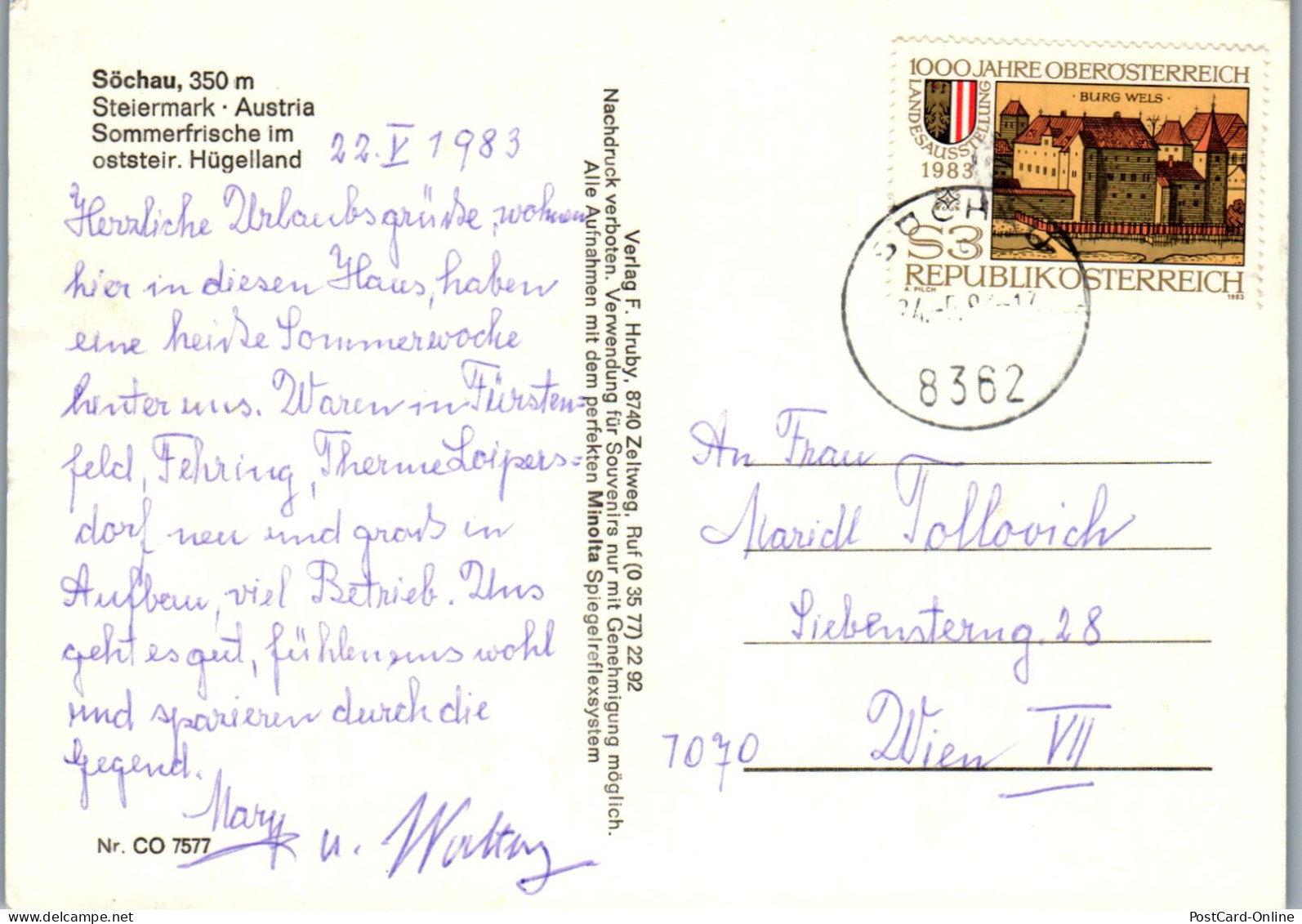 50105 - Steiermark - Söchau , Mehrbildkarte - Gelaufen 1983 - Fürstenfeld