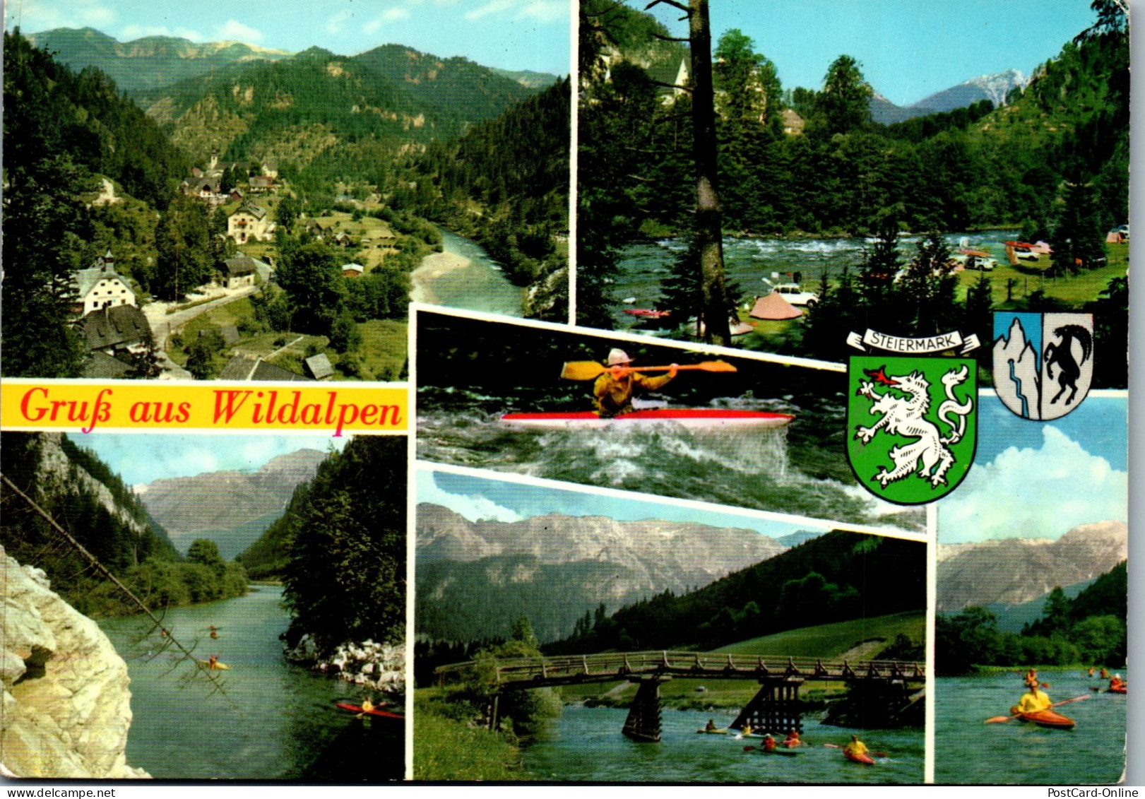 50083 - Steiermark - Wildalpen , Camping , Rafting , Mehrbildkarte - Gelaufen 1973 - Wildalpen