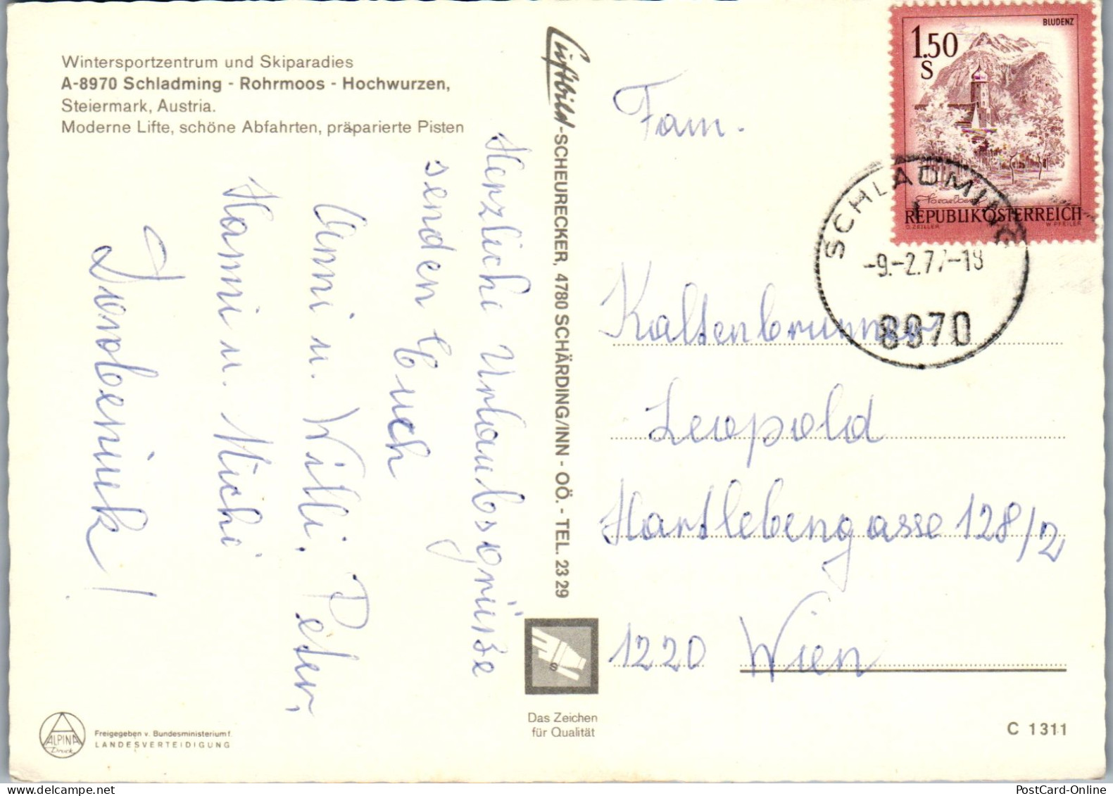 50053 - Steiermark - Schladming , Rohrmoos , Winter , Mehrbildkarte - Gelaufen 1977 - Schladming