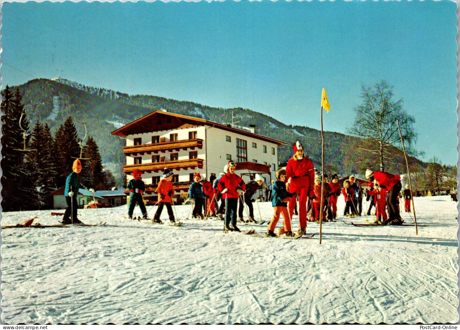 50056 - Steiermark - Rohrmoos , Skikindergarten Mit Blick Zur Hochwurzen - Gelaufen 1982 - Schladming