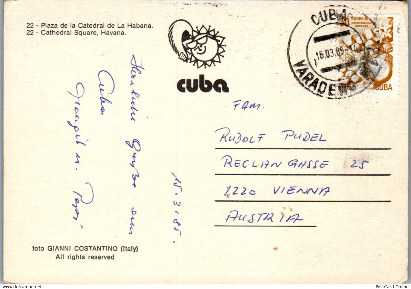 50020 - Cuba - Havana , Kuba , Habana , Plaza De La Cathedral De La Habana - Gelaufen 1985 - Kuba